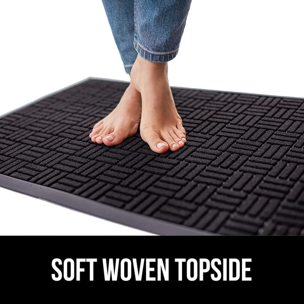 imageGORILLA GRIP 100 Waterproof AllSeason WeatherMax Doormat US Designed Natural Rubber Stain and Fade Resistant Low Profile Indoor Outdoor Door Mats Easy Clean Patio Mat 17x29 Steel ChevronMidnight Maze