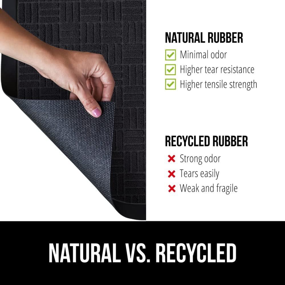 imageGORILLA GRIP 100 Waterproof AllSeason WeatherMax Doormat US Designed Natural Rubber Stain and Fade Resistant Low Profile Indoor Outdoor Door Mats Easy Clean Patio Mat 17x29 Steel ChevronMidnight Maze