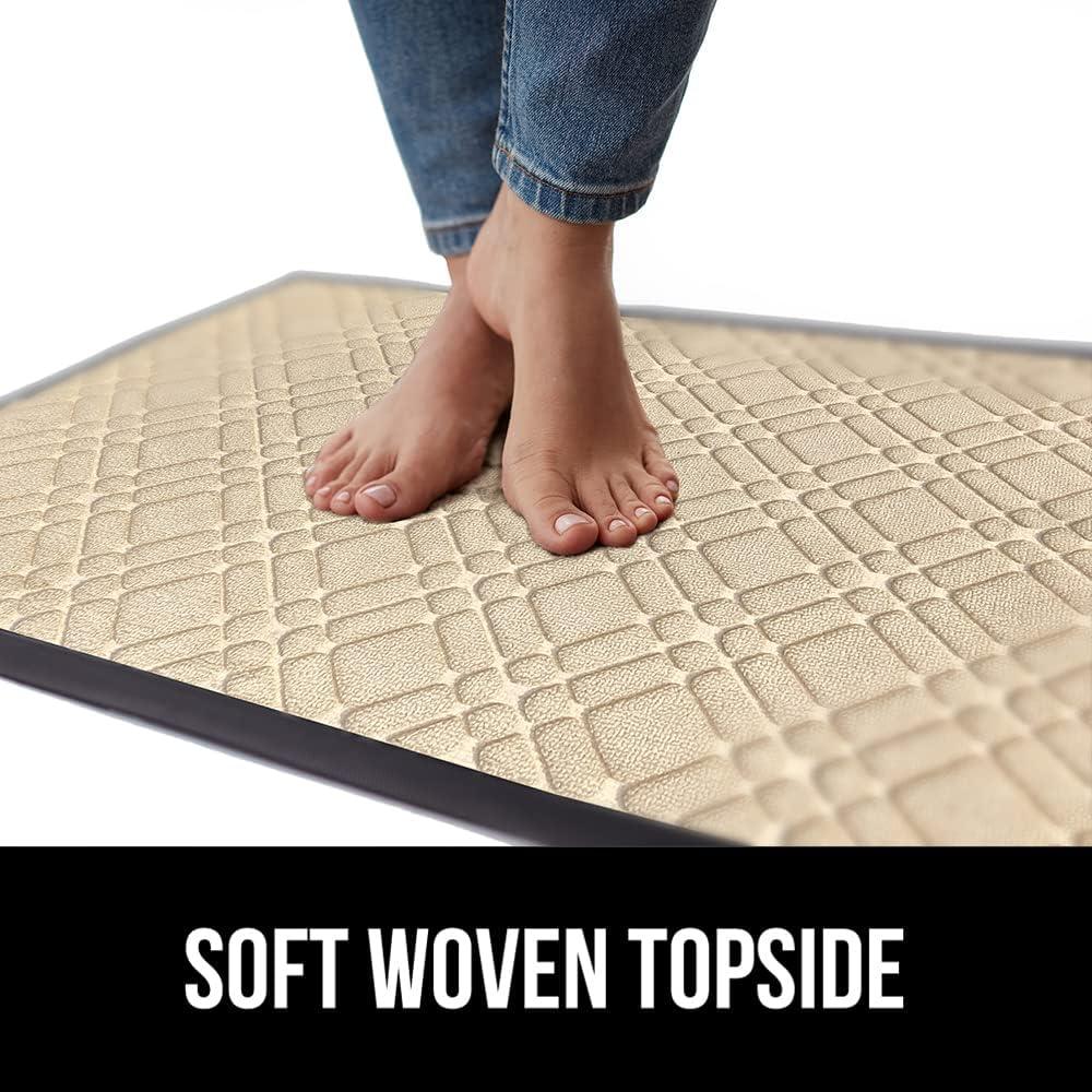 imageGORILLA GRIP 100 Waterproof AllSeason WeatherMax Doormat US Designed Natural Rubber Stain and Fade Resistant Low Profile Indoor Outdoor Door Mats Easy Clean Patio Mat 17x29 Steel ChevronModern Latte