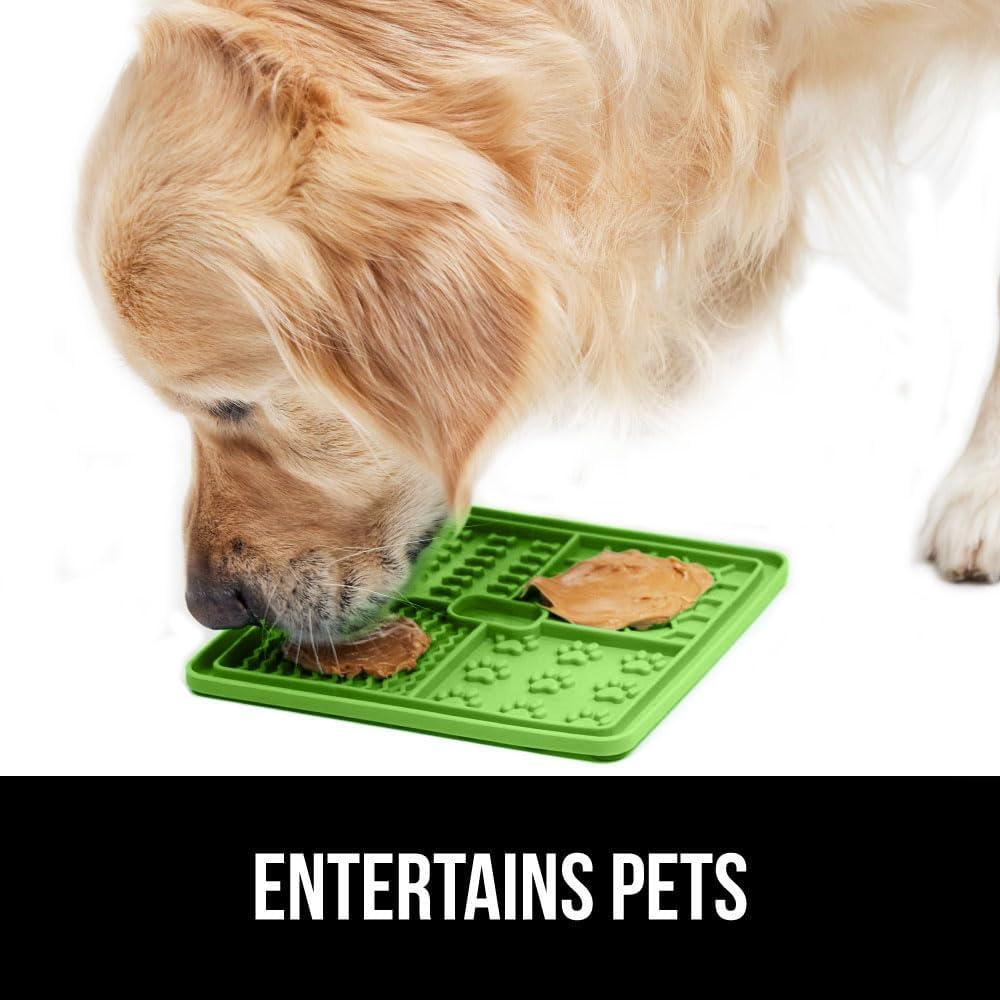 imageGORILLA GRIP BPA Free Silicone Lick Mat for Dogs 49 Powerful Grip Suction Cups Dishwasher and Freezer Safe Flexible Licking Pad for Dog Baths Cat Grooming Nail Trimming Turquoise Pink 2 Pack BlackGreenOrangeRoyal Blue
