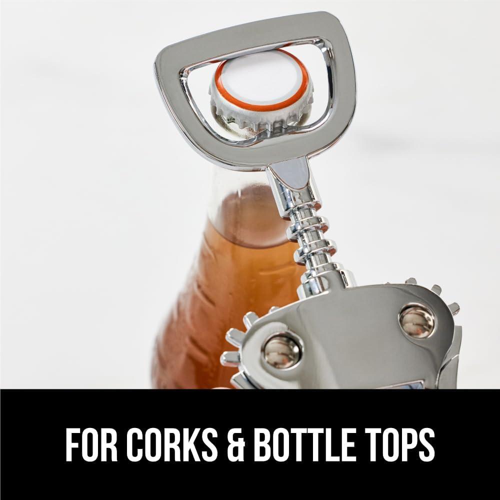 imageGORILLA GRIP BPAFree Premium Wine Opener Heavy Duty Zinc Alloy Wing Corkscrew Multifunctional Bottle Openers Remove Corks Caps Easy Use Sharp Cork Screw Dishwasher Safe Holiday Essential BlackBlack