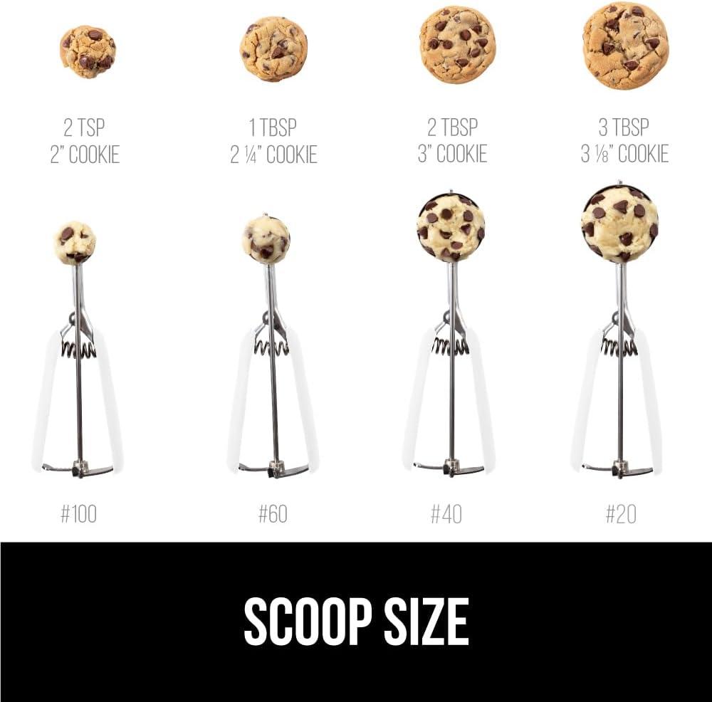 imageGORILLA GRIP BPAFree Stainless Steel Cookie Scoop 1 TBSP Scooper 60 Soft Grip Handle Easy Food Release Create Even Portion Sizes Multipurpose Kitchen Melon Baller Meatball Spring Scoops BlackWhite