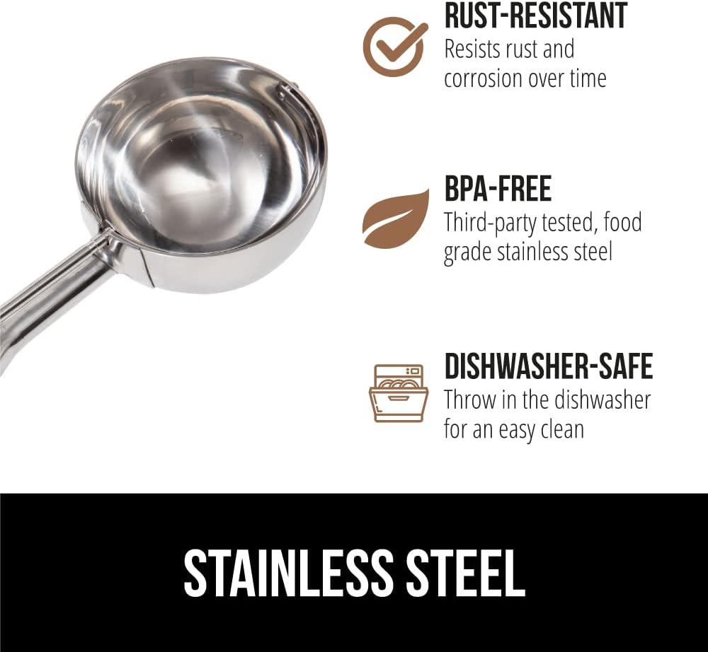 imageGORILLA GRIP BPAFree Stainless Steel Cookie Scoop 1 TBSP Scooper 60 Soft Grip Handle Easy Food Release Create Even Portion Sizes Multipurpose Kitchen Melon Baller Meatball Spring Scoops BlackWhite