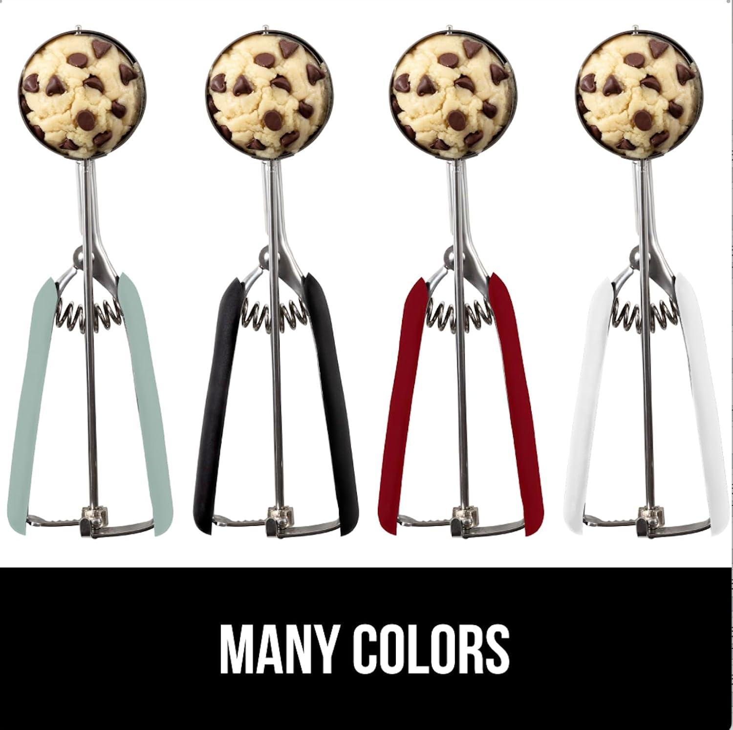 imageGORILLA GRIP BPAFree Stainless Steel Cookie Scoop 1 TBSP Scooper 60 Soft Grip Handle Easy Food Release Create Even Portion Sizes Multipurpose Kitchen Melon Baller Meatball Spring Scoops BlackMint