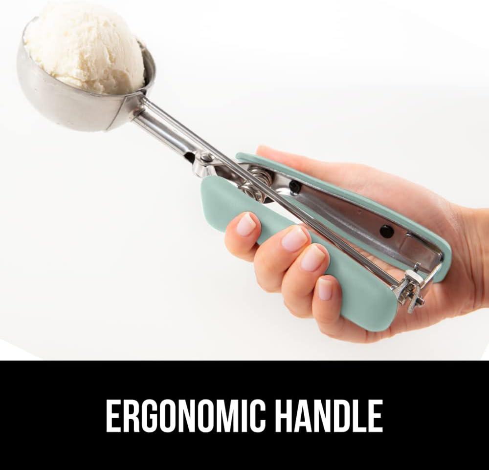 imageGORILLA GRIP BPAFree Stainless Steel Cookie Scoop 1 TBSP Scooper 60 Soft Grip Handle Easy Food Release Create Even Portion Sizes Multipurpose Kitchen Melon Baller Meatball Spring Scoops BlackMint