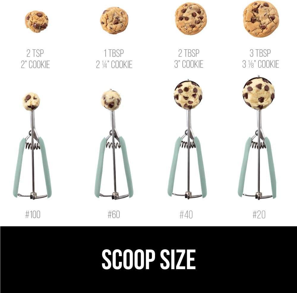 imageGORILLA GRIP BPAFree Stainless Steel Cookie Scoop 1 TBSP Scooper 60 Soft Grip Handle Easy Food Release Create Even Portion Sizes Multipurpose Kitchen Melon Baller Meatball Spring Scoops BlackMint
