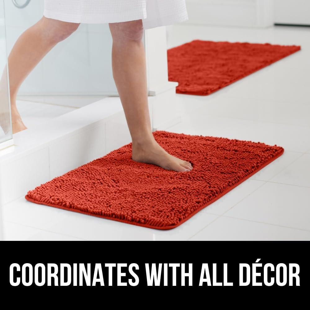imageGORILLA GRIP Bath Rug Mat 30x20 Thick Soft Absorbent Chenille Quick Dry Microfiber Mats Rubber Backing Washable Shower Floor Rugs US Designed Bathroom Bathmat Home Decor Accessories GreySunset Orange