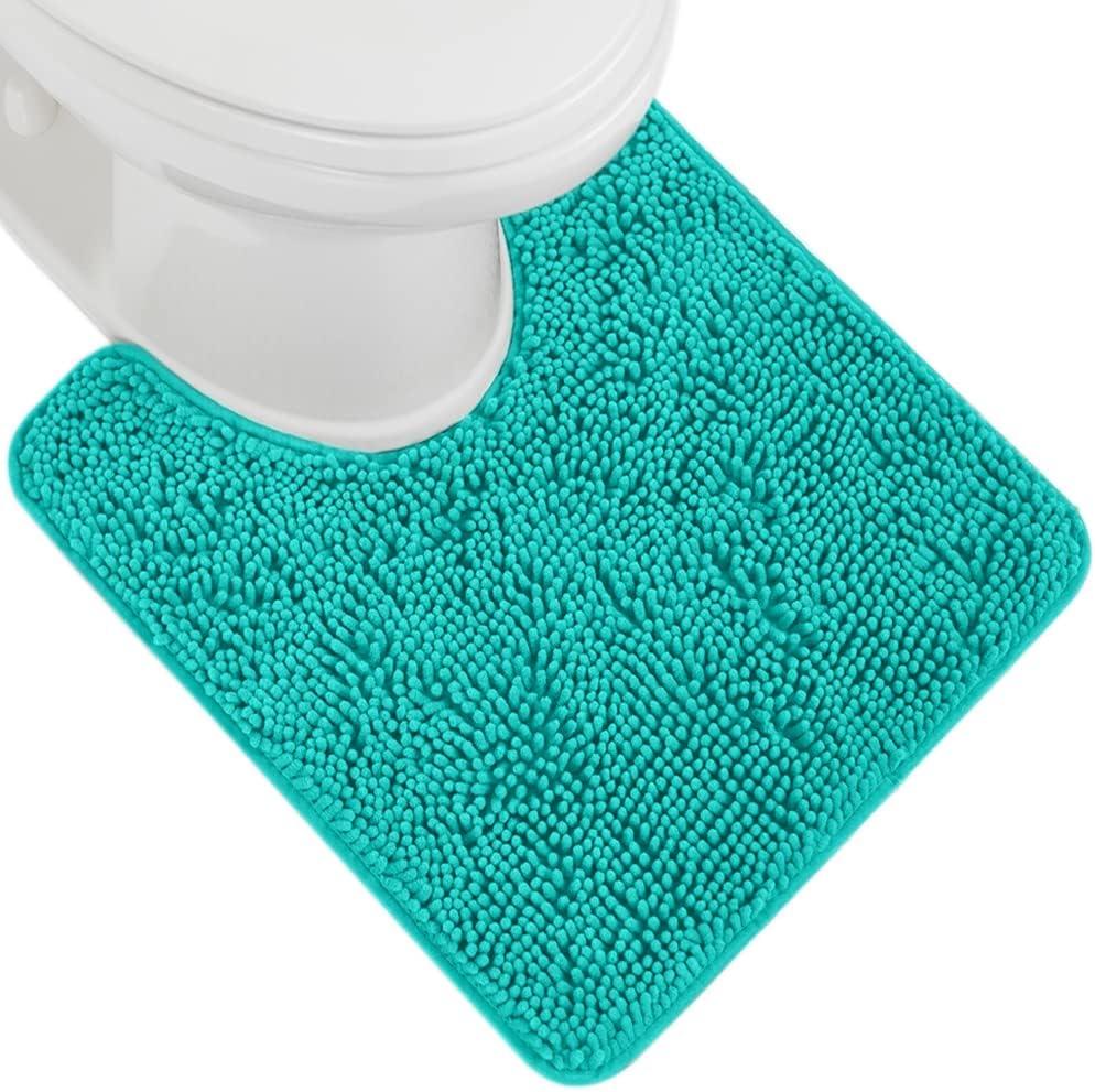 imageGORILLA GRIP Bath Rug Mat 30x20 Thick Soft Absorbent Chenille Quick Dry Microfiber Mats Rubber Backing Washable Shower Floor Rugs US Designed Bathroom Bathmat Home Decor Accessories GreyTurquoise