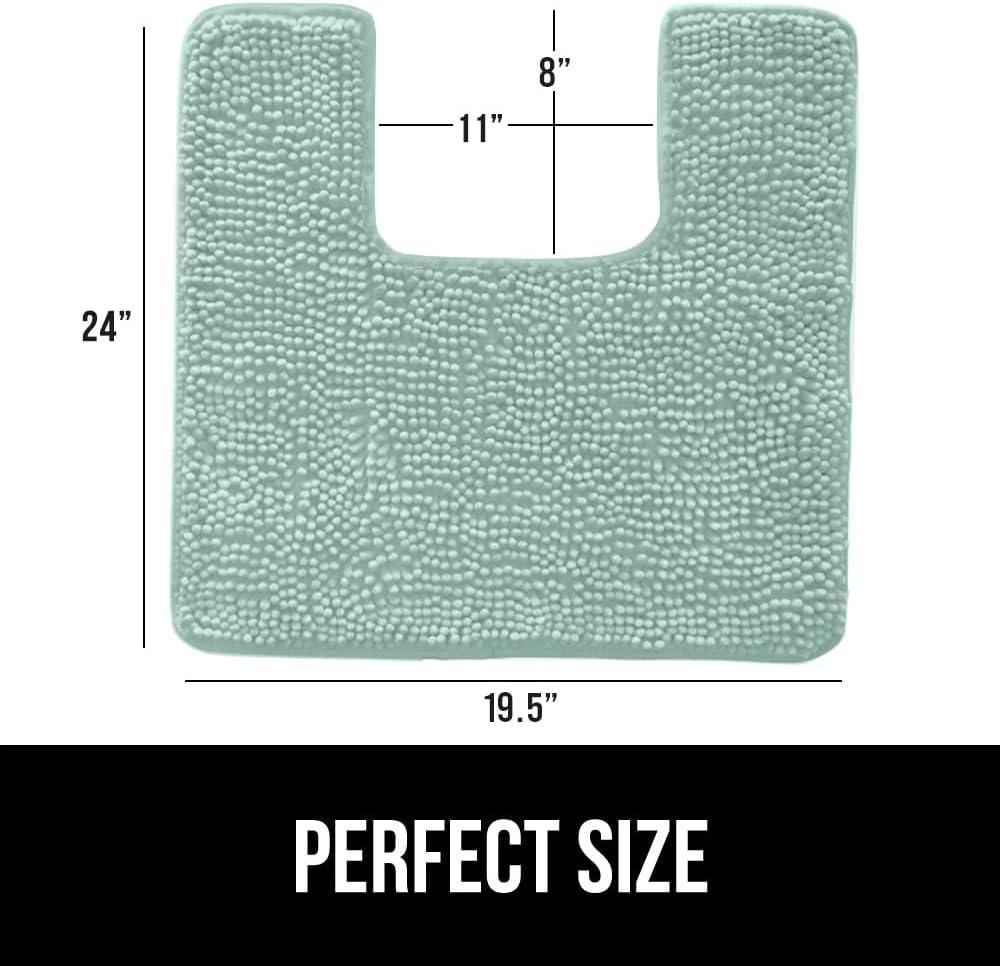 imageGORILLA GRIP Bath Rug Mat 30x20 Thick Soft Absorbent Chenille Quick Dry Microfiber Mats Rubber Backing Washable Shower Floor Rugs US Designed Bathroom Bathmat Home Decor Accessories GreySeablue