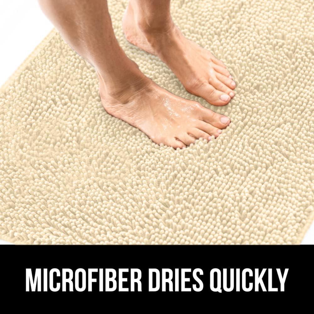 imageGORILLA GRIP Bath Rug Mat 30x20 Thick Soft Absorbent Chenille Quick Dry Microfiber Mats Rubber Backing Washable Shower Floor Rugs US Designed Bathroom Bathmat Home Decor Accessories GreySand