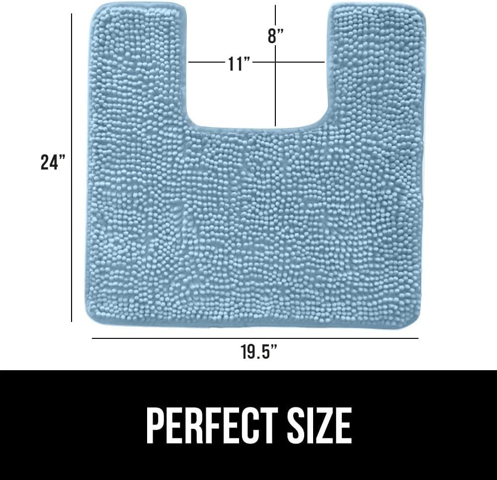 imageGORILLA GRIP Bath Rug Mat 30x20 Thick Soft Absorbent Chenille Quick Dry Microfiber Mats Rubber Backing Washable Shower Floor Rugs US Designed Bathroom Bathmat Home Decor Accessories GreySky