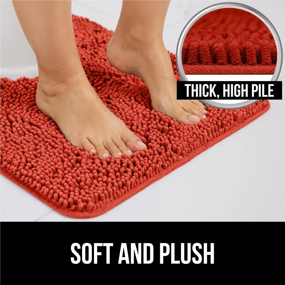 imageGORILLA GRIP Bath Rug Mat 30x20 Thick Soft Absorbent Chenille Quick Dry Microfiber Mats Rubber Backing Washable Shower Floor Rugs US Designed Bathroom Bathmat Home Decor Accessories GreySunset Orange