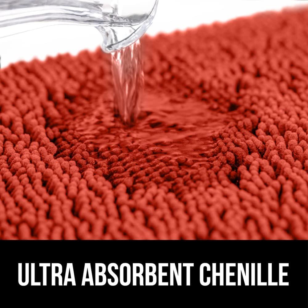 imageGORILLA GRIP Bath Rug Mat 30x20 Thick Soft Absorbent Chenille Quick Dry Microfiber Mats Rubber Backing Washable Shower Floor Rugs US Designed Bathroom Bathmat Home Decor Accessories GreySunset Orange