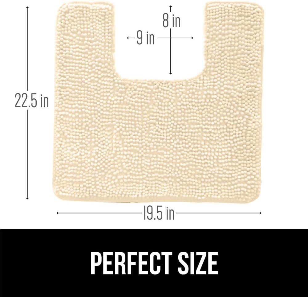 imageGORILLA GRIP Bath Rug Mat 30x20 Thick Soft Absorbent Chenille Quick Dry Microfiber Mats Rubber Backing Washable Shower Floor Rugs US Designed Bathroom Bathmat Home Decor Accessories GreySand