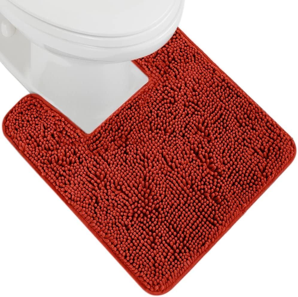 imageGORILLA GRIP Bath Rug Mat 30x20 Thick Soft Absorbent Chenille Quick Dry Microfiber Mats Rubber Backing Washable Shower Floor Rugs US Designed Bathroom Bathmat Home Decor Accessories GreySunset Orange