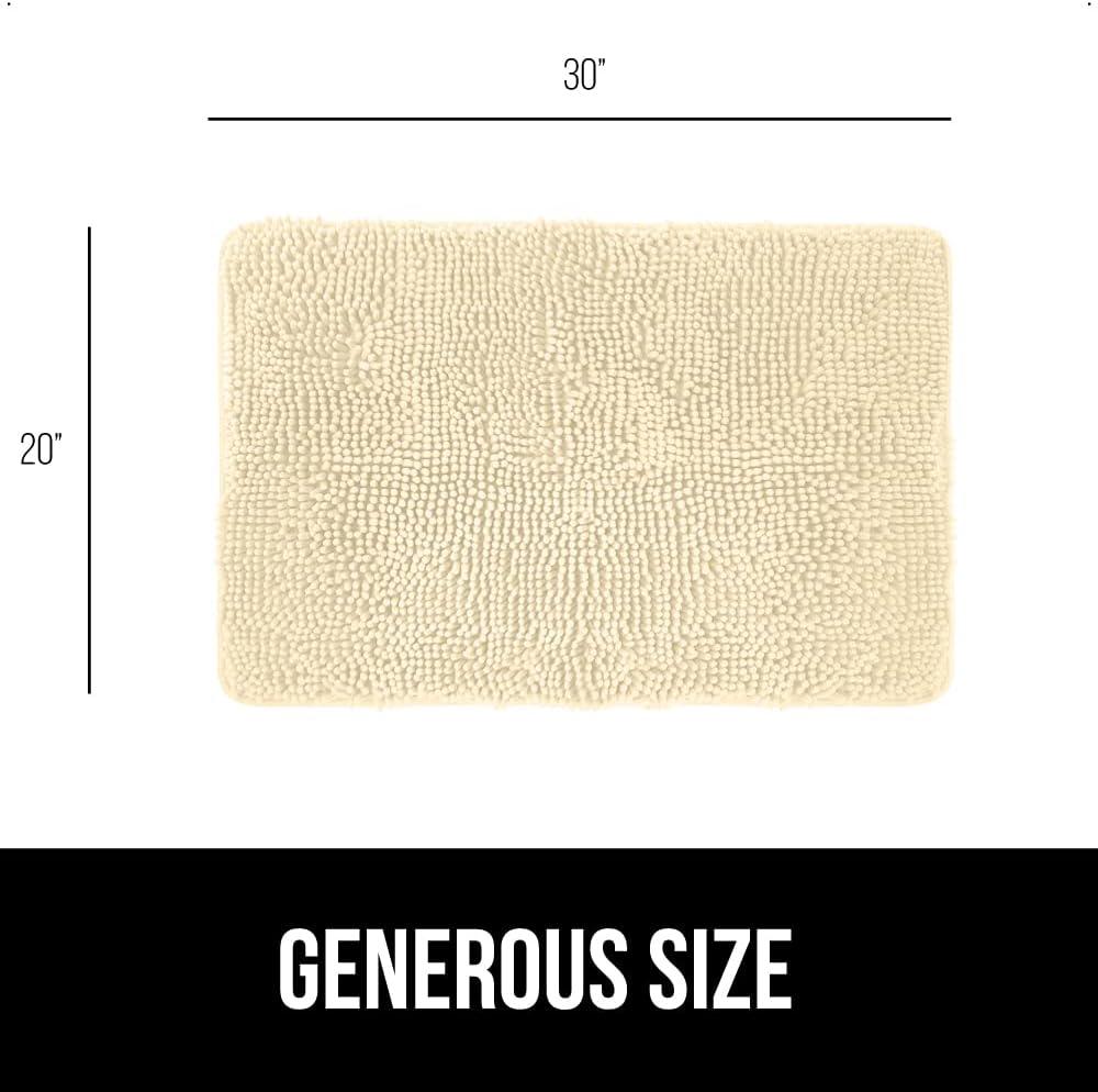 imageGORILLA GRIP Bath Rug Mat 30x20 Thick Soft Absorbent Chenille Quick Dry Microfiber Mats Rubber Backing Washable Shower Floor Rugs US Designed Bathroom Bathmat Home Decor Accessories GreySand