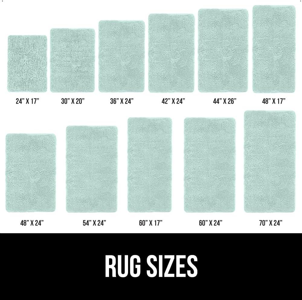 imageGORILLA GRIP Bath Rug Mat 30x20 Thick Soft Absorbent Chenille Quick Dry Microfiber Mats Rubber Backing Washable Shower Floor Rugs US Designed Bathroom Bathmat Home Decor Accessories GreySeablue