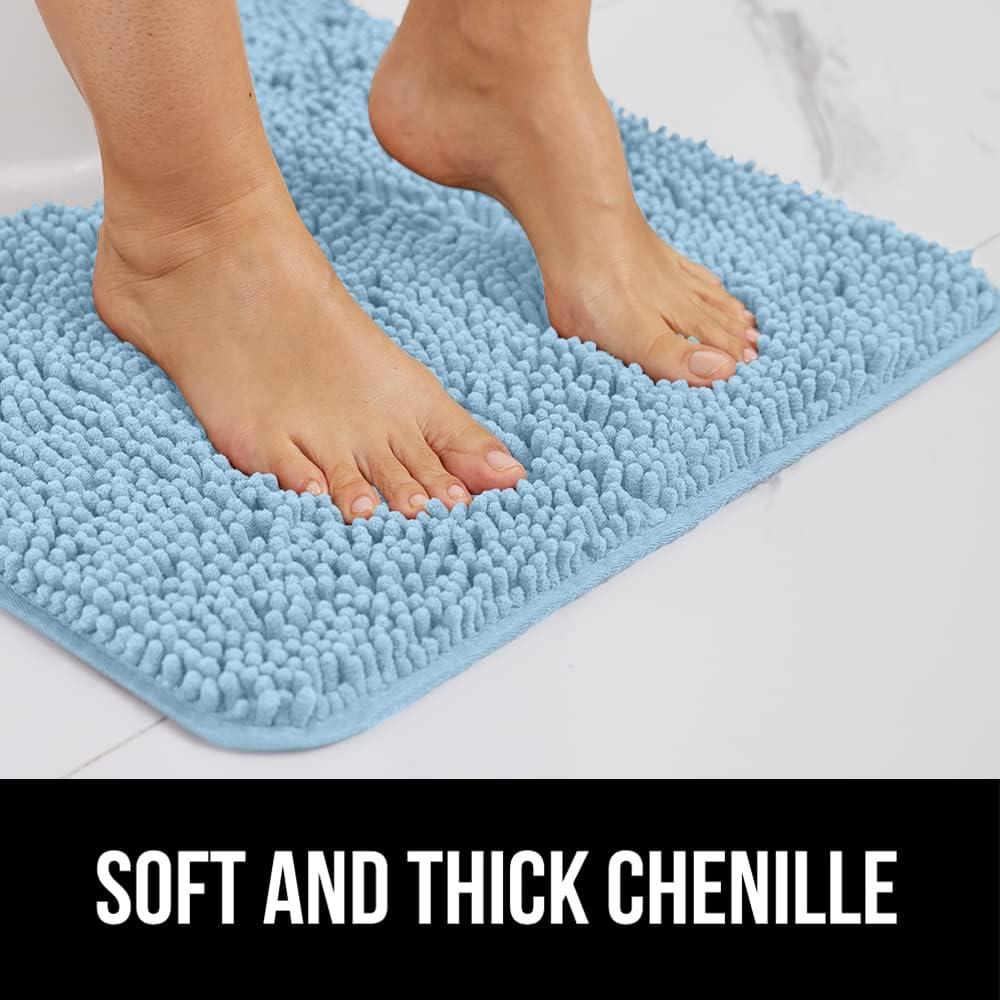 imageGORILLA GRIP Bath Rug Mat 30x20 Thick Soft Absorbent Chenille Quick Dry Microfiber Mats Rubber Backing Washable Shower Floor Rugs US Designed Bathroom Bathmat Home Decor Accessories GreySky