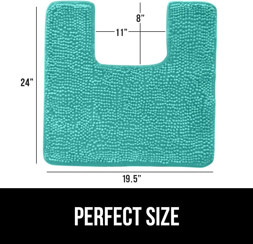 imageGORILLA GRIP Bath Rug Mat 30x20 Thick Soft Absorbent Chenille Quick Dry Microfiber Mats Rubber Backing Washable Shower Floor Rugs US Designed Bathroom Bathmat Home Decor Accessories GreyTurquoise