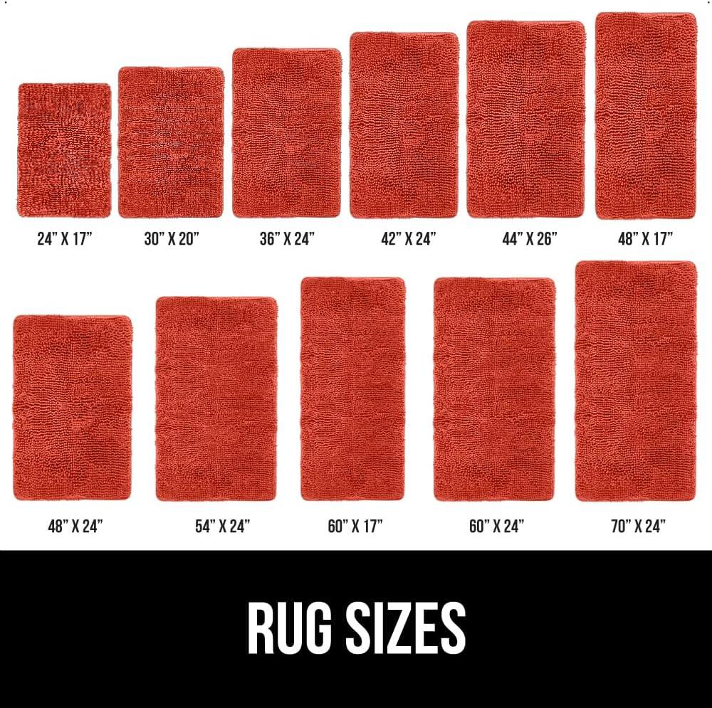 imageGORILLA GRIP Bath Rug Mat 30x20 Thick Soft Absorbent Chenille Quick Dry Microfiber Mats Rubber Backing Washable Shower Floor Rugs US Designed Bathroom Bathmat Home Decor Accessories GreySunset Orange