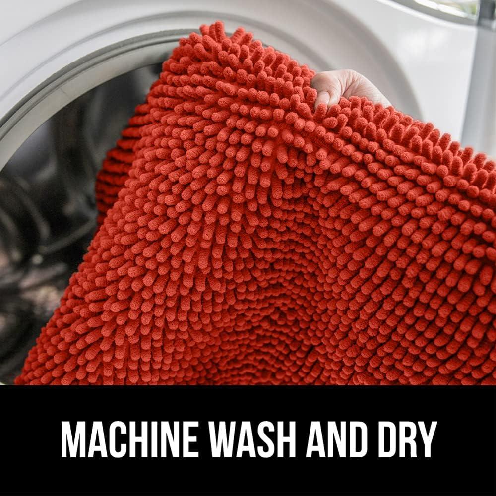 imageGORILLA GRIP Bath Rug Mat 30x20 Thick Soft Absorbent Chenille Quick Dry Microfiber Mats Rubber Backing Washable Shower Floor Rugs US Designed Bathroom Bathmat Home Decor Accessories GreySunset Orange
