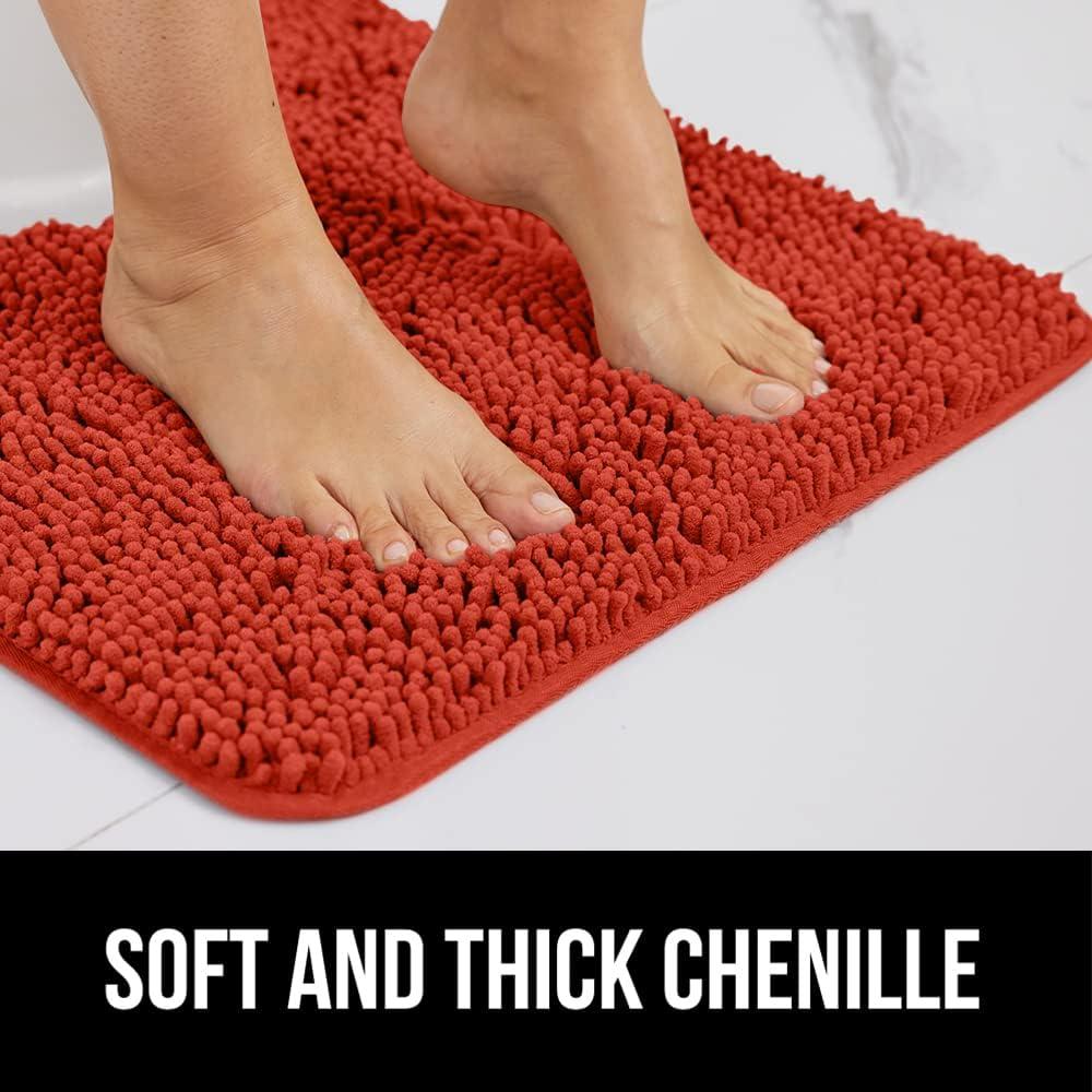 imageGORILLA GRIP Bath Rug Mat 30x20 Thick Soft Absorbent Chenille Quick Dry Microfiber Mats Rubber Backing Washable Shower Floor Rugs US Designed Bathroom Bathmat Home Decor Accessories GreySunset Orange