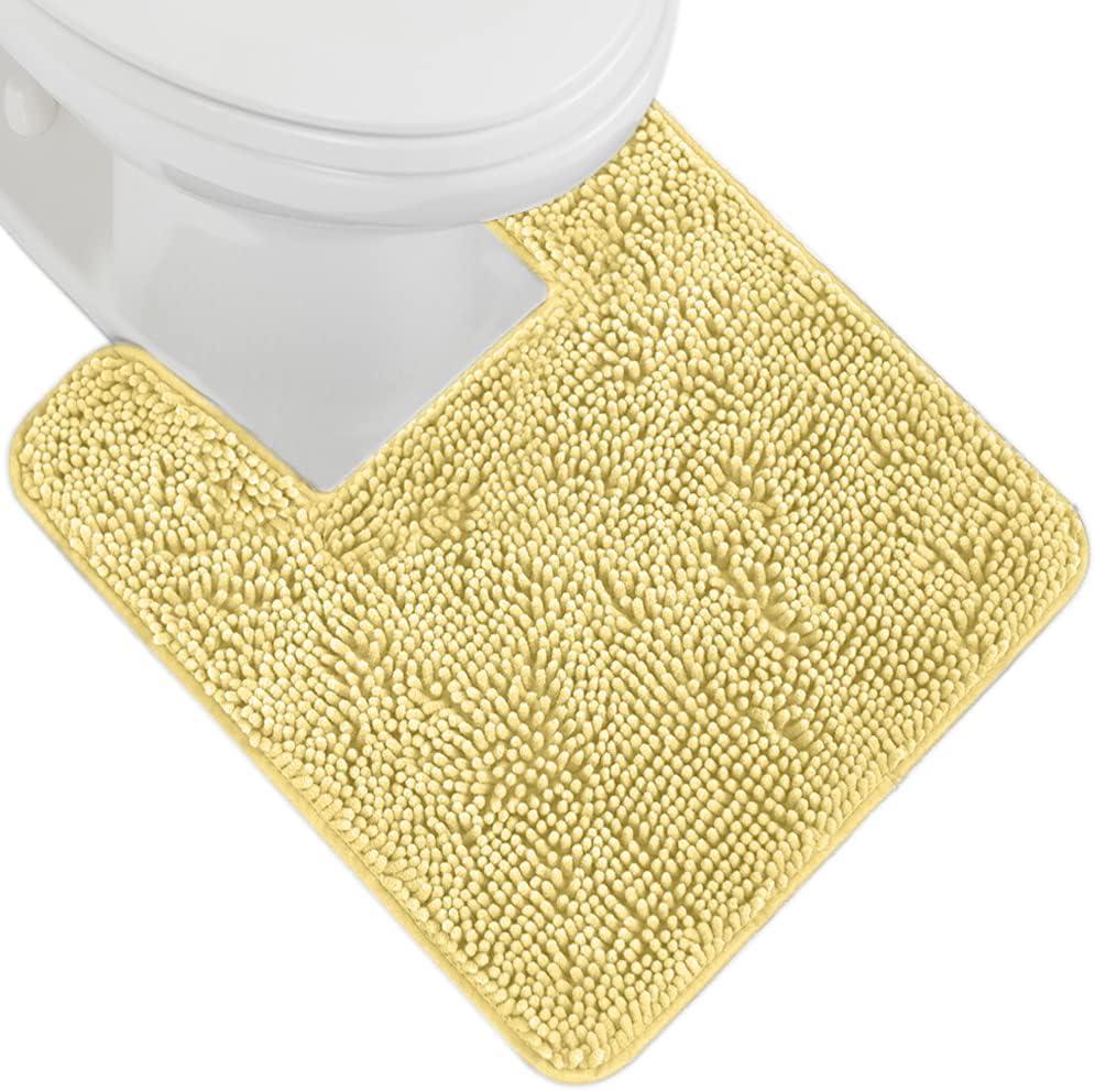 imageGORILLA GRIP Bath Rug Mat 30x20 Thick Soft Absorbent Chenille Quick Dry Microfiber Mats Rubber Backing Washable Shower Floor Rugs US Designed Bathroom Bathmat Home Decor Accessories GreyYellow