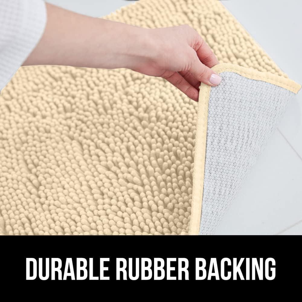imageGORILLA GRIP Bath Rug Mat 30x20 Thick Soft Absorbent Chenille Quick Dry Microfiber Mats Rubber Backing Washable Shower Floor Rugs US Designed Bathroom Bathmat Home Decor Accessories GreySand