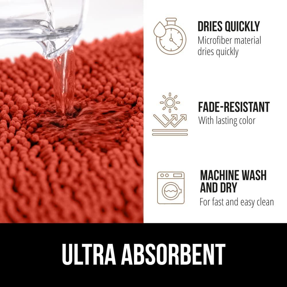 imageGORILLA GRIP Bath Rug Mat 30x20 Thick Soft Absorbent Chenille Quick Dry Microfiber Mats Rubber Backing Washable Shower Floor Rugs US Designed Bathroom Bathmat Home Decor Accessories GreySunset Orange