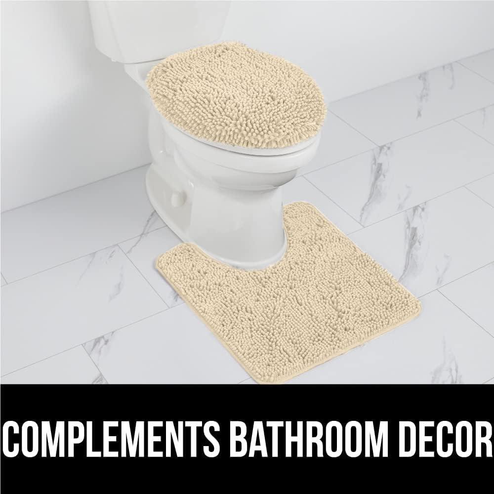 imageGORILLA GRIP Bath Rug Mat 30x20 Thick Soft Absorbent Chenille Quick Dry Microfiber Mats Rubber Backing Washable Shower Floor Rugs US Designed Bathroom Bathmat Home Decor Accessories GreySand