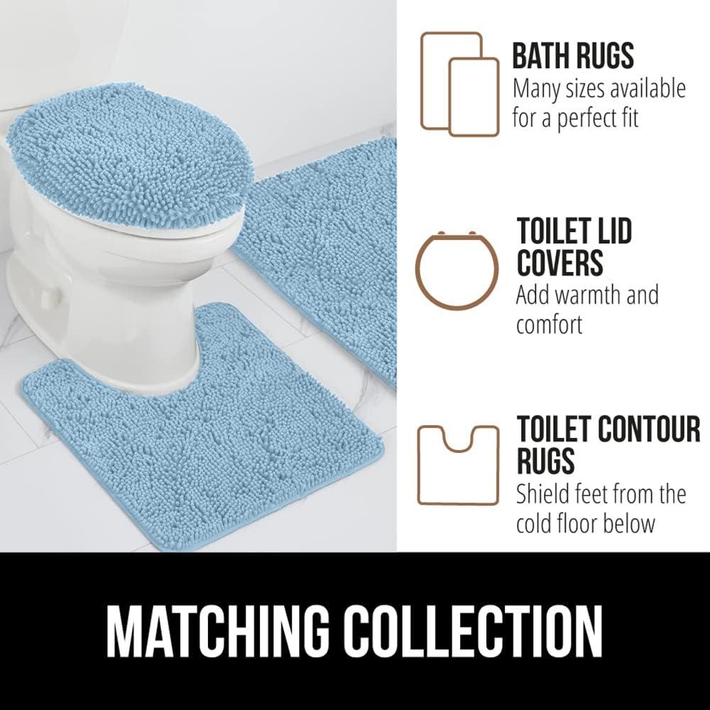 imageGORILLA GRIP Bath Rug Mat 30x20 Thick Soft Absorbent Chenille Quick Dry Microfiber Mats Rubber Backing Washable Shower Floor Rugs US Designed Bathroom Bathmat Home Decor Accessories GreySky
