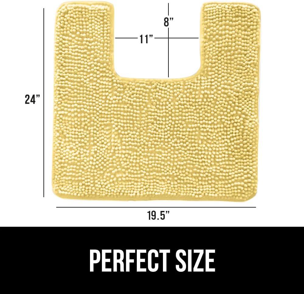 imageGORILLA GRIP Bath Rug Mat 30x20 Thick Soft Absorbent Chenille Quick Dry Microfiber Mats Rubber Backing Washable Shower Floor Rugs US Designed Bathroom Bathmat Home Decor Accessories GreyYellow