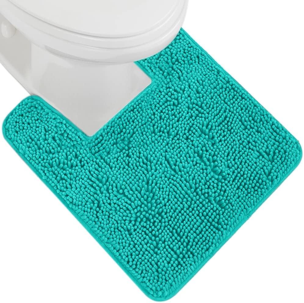 imageGORILLA GRIP Bath Rug Mat 30x20 Thick Soft Absorbent Chenille Quick Dry Microfiber Mats Rubber Backing Washable Shower Floor Rugs US Designed Bathroom Bathmat Home Decor Accessories GreyTurquoise