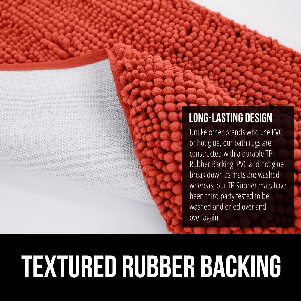 imageGORILLA GRIP Bath Rug Mat 30x20 Thick Soft Absorbent Chenille Quick Dry Microfiber Mats Rubber Backing Washable Shower Floor Rugs US Designed Bathroom Bathmat Home Decor Accessories GreySunset Orange