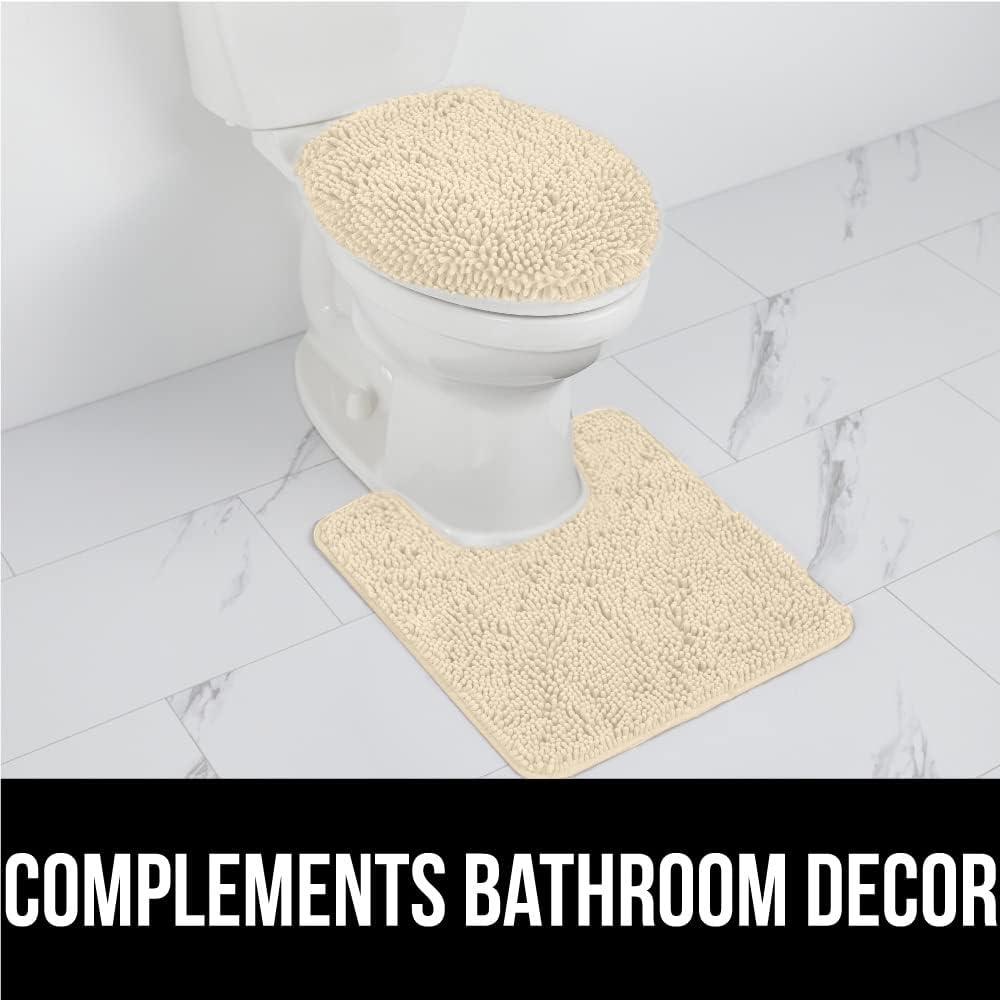 imageGORILLA GRIP Bath Rug Mat 30x20 Thick Soft Absorbent Chenille Quick Dry Microfiber Mats Rubber Backing Washable Shower Floor Rugs US Designed Bathroom Bathmat Home Decor Accessories GreySand