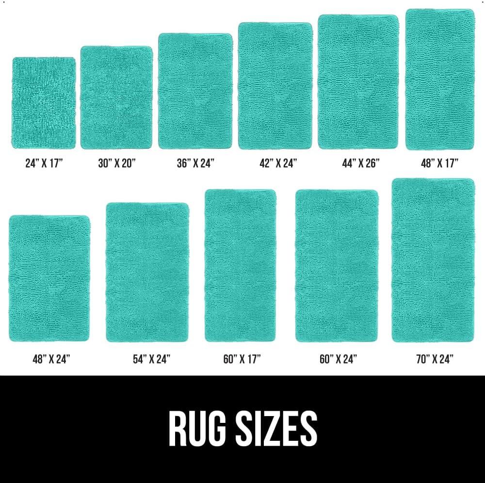 imageGORILLA GRIP Bath Rug Mat 30x20 Thick Soft Absorbent Chenille Quick Dry Microfiber Mats Rubber Backing Washable Shower Floor Rugs US Designed Bathroom Bathmat Home Decor Accessories GreyTurquoise