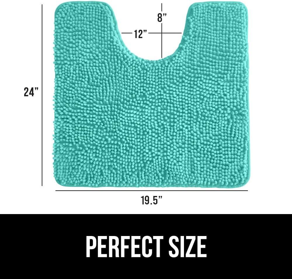 imageGORILLA GRIP Bath Rug Mat 30x20 Thick Soft Absorbent Chenille Quick Dry Microfiber Mats Rubber Backing Washable Shower Floor Rugs US Designed Bathroom Bathmat Home Decor Accessories GreyTurquoise