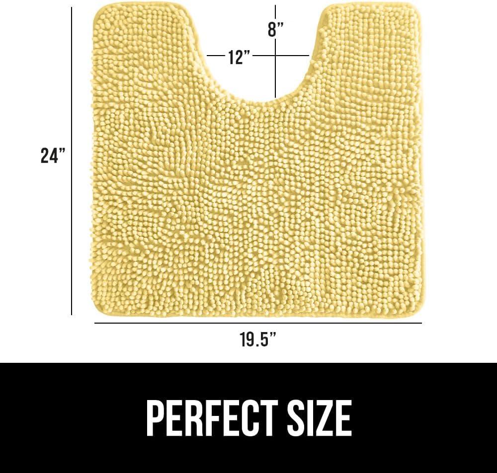 imageGORILLA GRIP Bath Rug Mat 30x20 Thick Soft Absorbent Chenille Quick Dry Microfiber Mats Rubber Backing Washable Shower Floor Rugs US Designed Bathroom Bathmat Home Decor Accessories GreyYellow