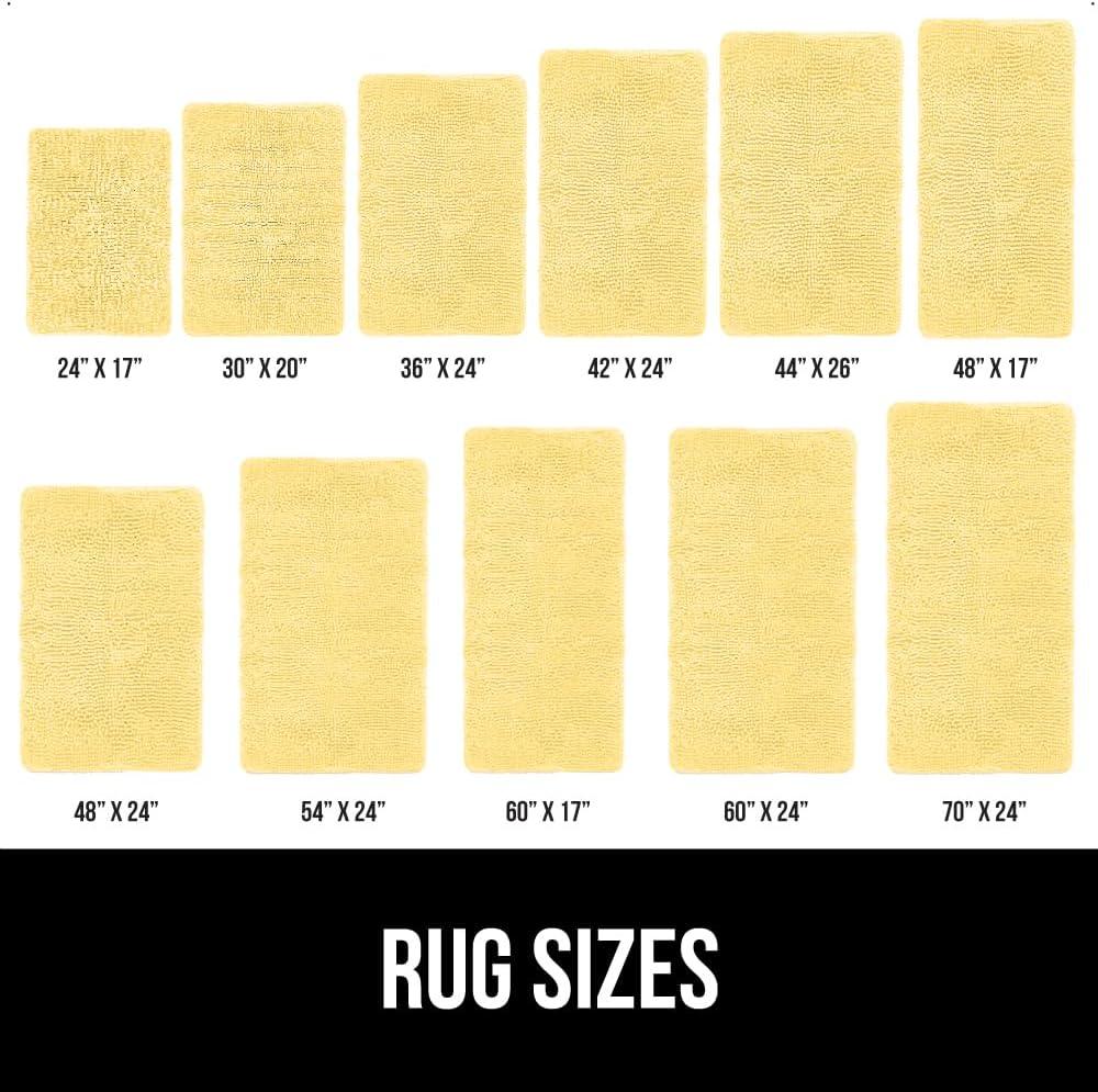 imageGORILLA GRIP Bath Rug Mat 30x20 Thick Soft Absorbent Chenille Quick Dry Microfiber Mats Rubber Backing Washable Shower Floor Rugs US Designed Bathroom Bathmat Home Decor Accessories GreyYellow
