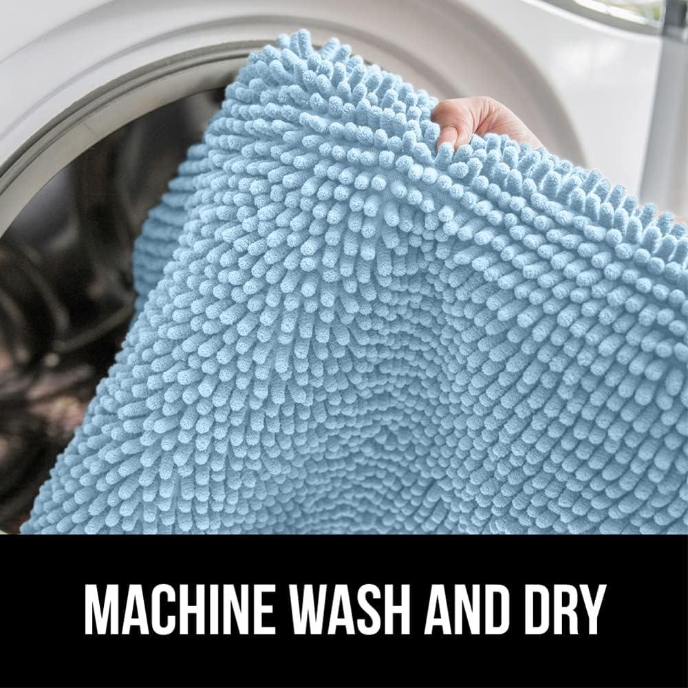 imageGORILLA GRIP Bath Rug Mat 30x20 Thick Soft Absorbent Chenille Quick Dry Microfiber Mats Rubber Backing Washable Shower Floor Rugs US Designed Bathroom Bathmat Home Decor Accessories GreySky