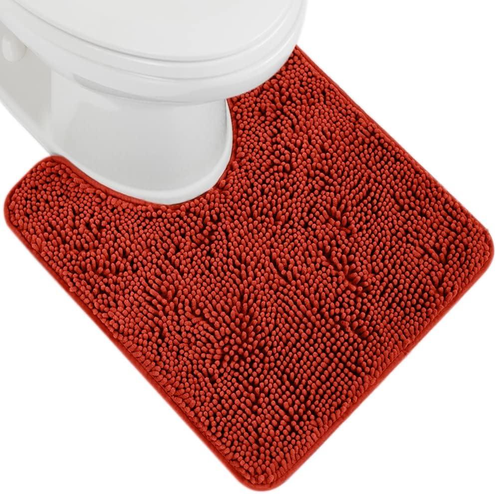 imageGORILLA GRIP Bath Rug Mat 30x20 Thick Soft Absorbent Chenille Quick Dry Microfiber Mats Rubber Backing Washable Shower Floor Rugs US Designed Bathroom Bathmat Home Decor Accessories GreySunset Orange