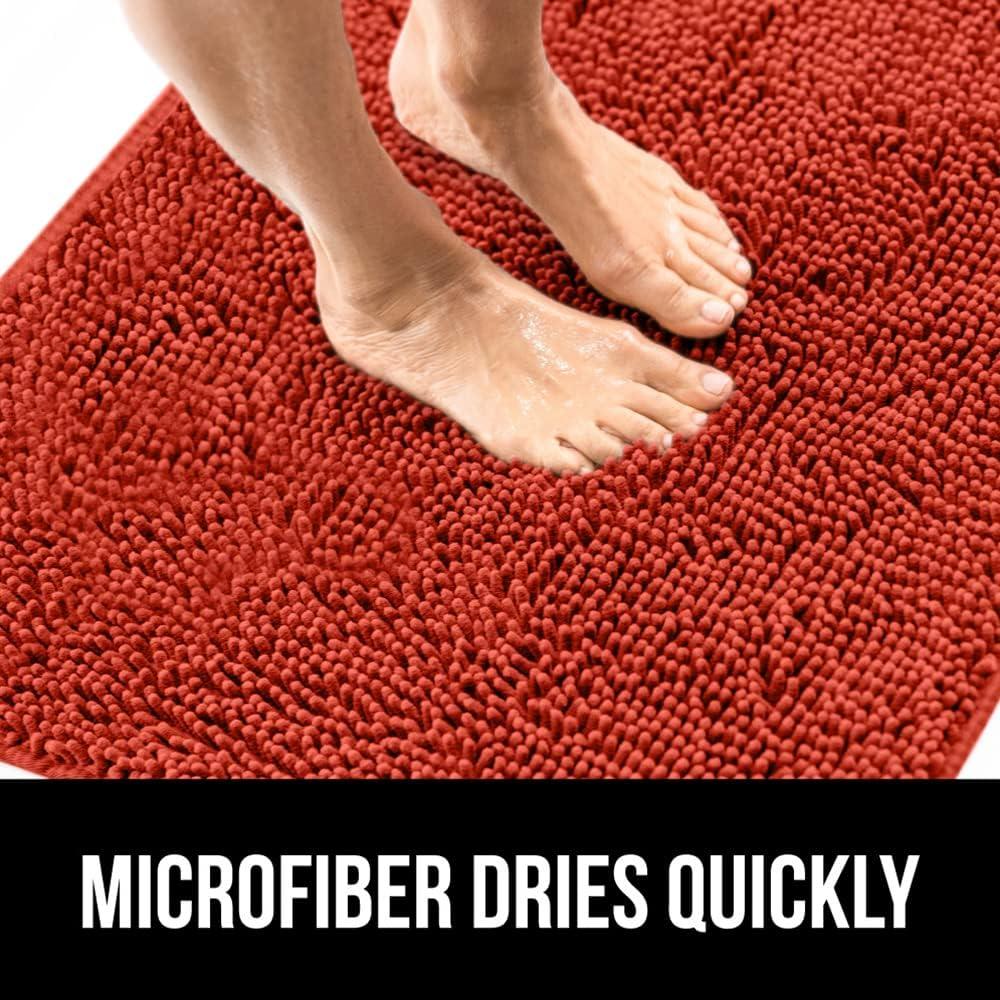 imageGORILLA GRIP Bath Rug Mat 30x20 Thick Soft Absorbent Chenille Quick Dry Microfiber Mats Rubber Backing Washable Shower Floor Rugs US Designed Bathroom Bathmat Home Decor Accessories GreySunset Orange