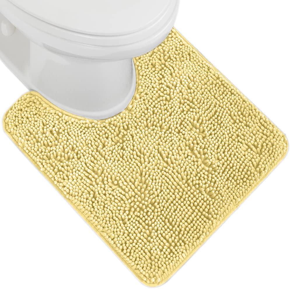 imageGORILLA GRIP Bath Rug Mat 30x20 Thick Soft Absorbent Chenille Quick Dry Microfiber Mats Rubber Backing Washable Shower Floor Rugs US Designed Bathroom Bathmat Home Decor Accessories GreyYellow