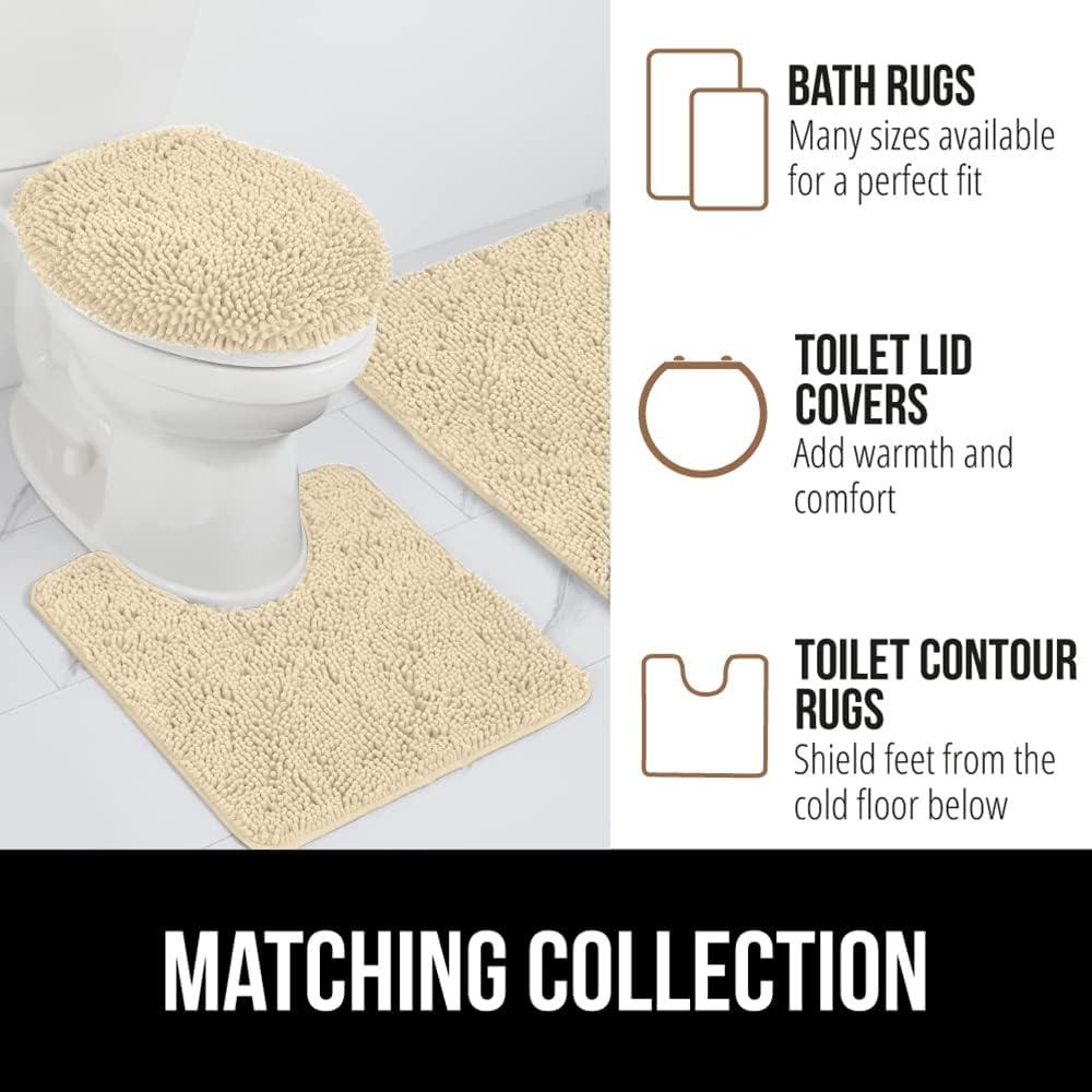 imageGORILLA GRIP Bath Rug Mat 30x20 Thick Soft Absorbent Chenille Quick Dry Microfiber Mats Rubber Backing Washable Shower Floor Rugs US Designed Bathroom Bathmat Home Decor Accessories GreySand