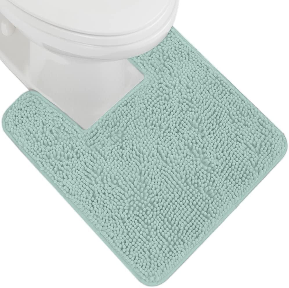 imageGORILLA GRIP Bath Rug Mat 30x20 Thick Soft Absorbent Chenille Quick Dry Microfiber Mats Rubber Backing Washable Shower Floor Rugs US Designed Bathroom Bathmat Home Decor Accessories GreySeablue