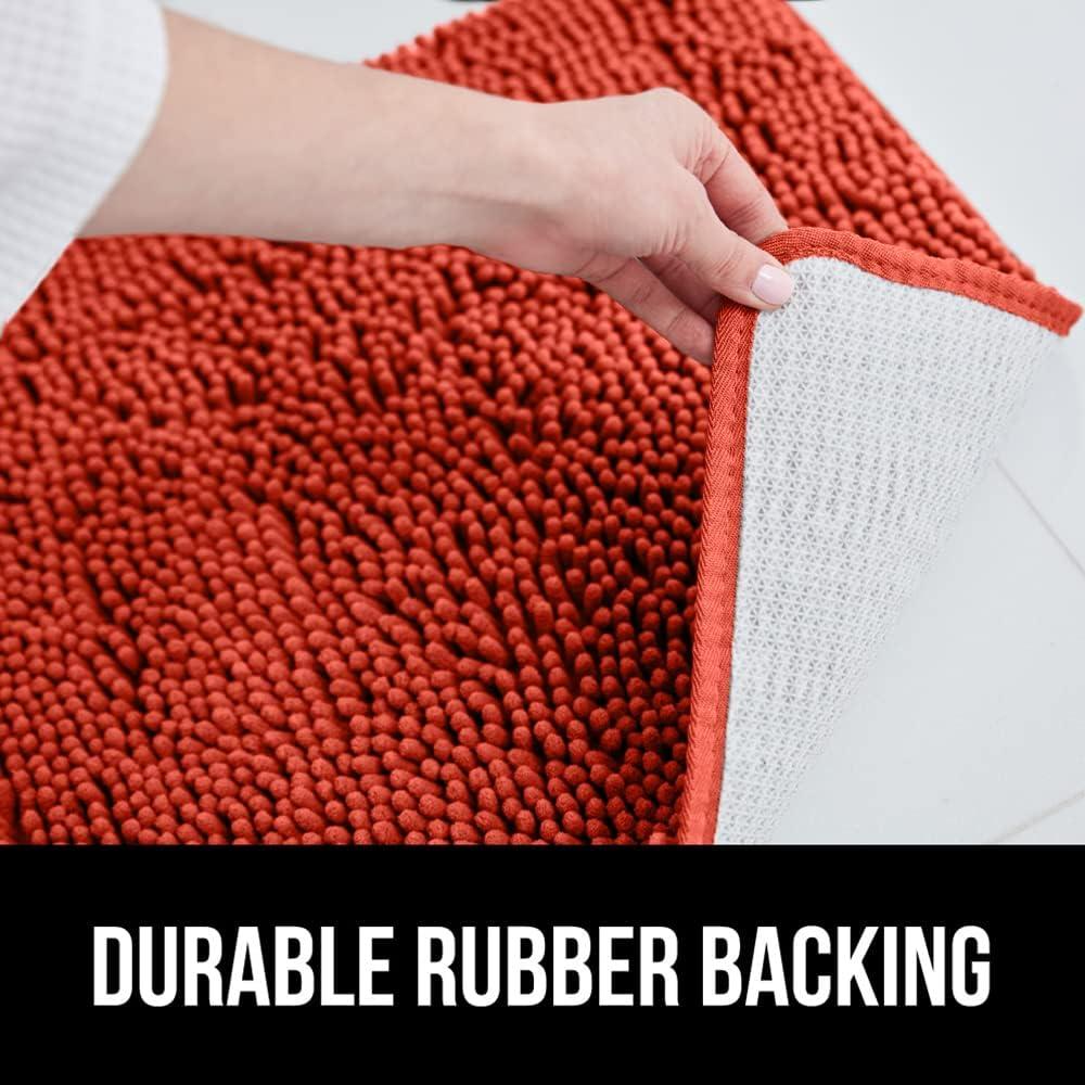 imageGORILLA GRIP Bath Rug Mat 30x20 Thick Soft Absorbent Chenille Quick Dry Microfiber Mats Rubber Backing Washable Shower Floor Rugs US Designed Bathroom Bathmat Home Decor Accessories GreySunset Orange