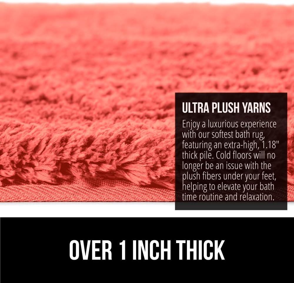 imageGORILLA GRIP Bathroom Rugs Ultra Soft Absorbent Mat Thick Plush Bath Rug Machine Washable Microfiber Quick Dry Mats for Shower Bathtub and Floor Home Decor Accessories 24x17 GreyCoral