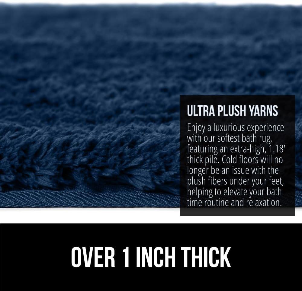imageGORILLA GRIP Bathroom Rugs Ultra Soft Absorbent Mat Thick Plush Bath Rug Machine Washable Microfiber Quick Dry Mats for Shower Bathtub and Floor Home Decor Accessories 24x17 GreyNavy Blue