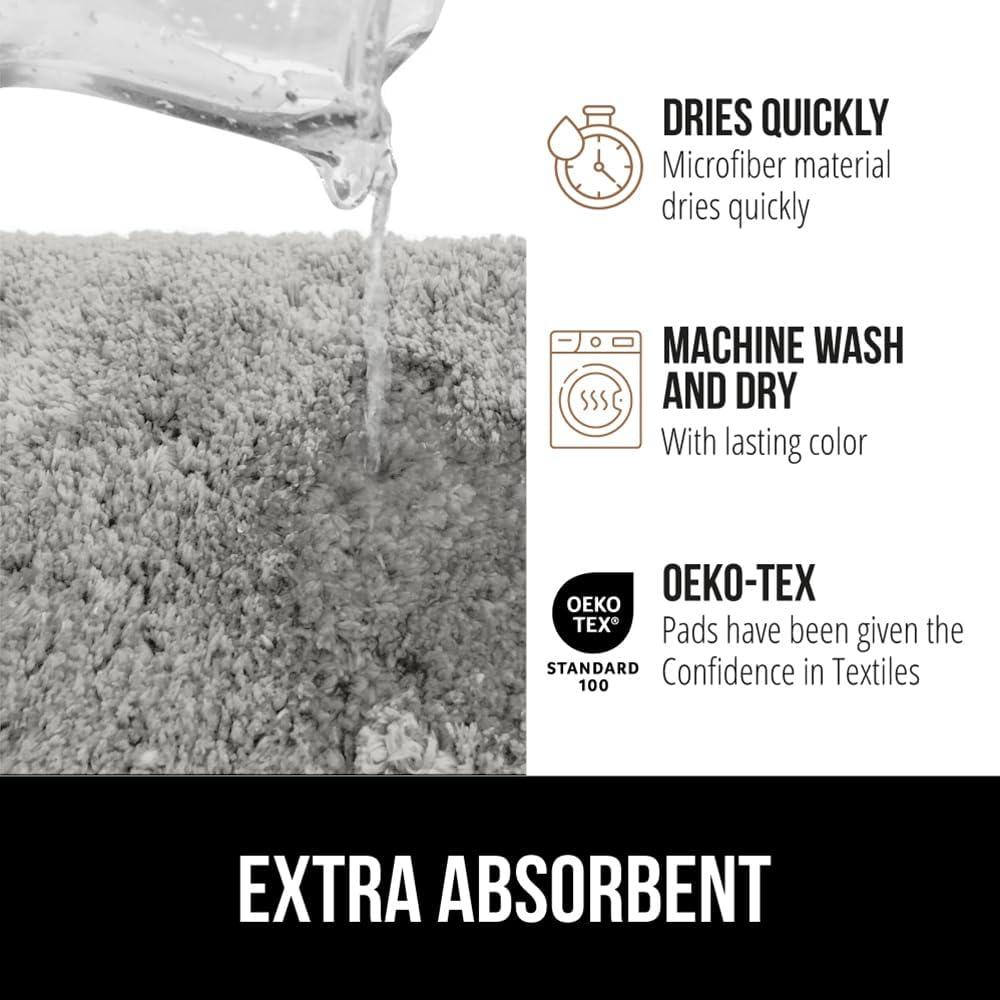 imageGORILLA GRIP Bathroom Rugs Ultra Soft Absorbent Mat Thick Plush Bath Rug Machine Washable Microfiber Quick Dry Mats for Shower Bathtub and Floor Home Decor Accessories 24x17 GreyLight Gray