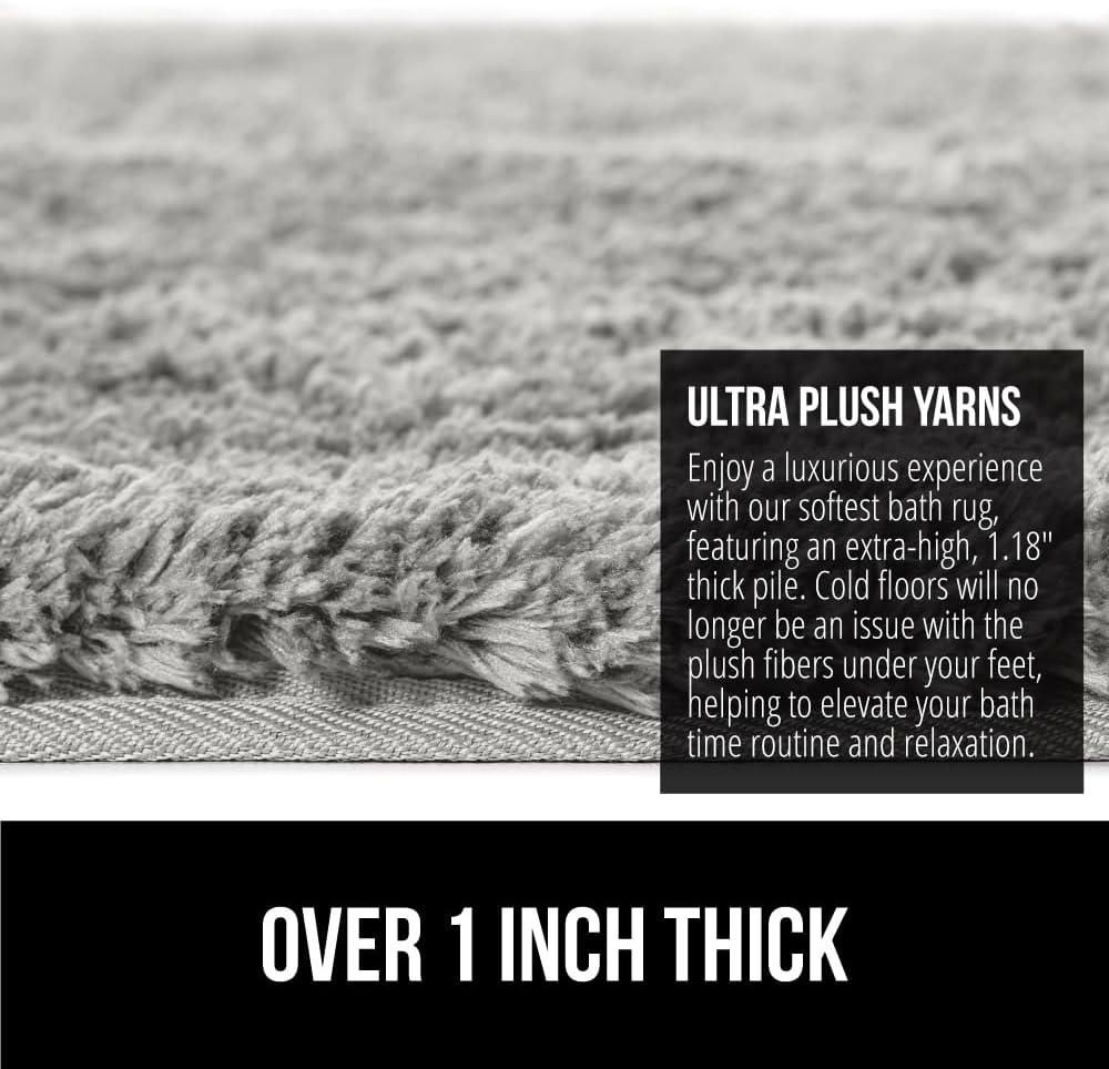 imageGORILLA GRIP Bathroom Rugs Ultra Soft Absorbent Mat Thick Plush Bath Rug Machine Washable Microfiber Quick Dry Mats for Shower Bathtub and Floor Home Decor Accessories 24x17 GreyLight Gray